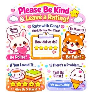 Please rate your purchase! It means a lot to me 😊❤️